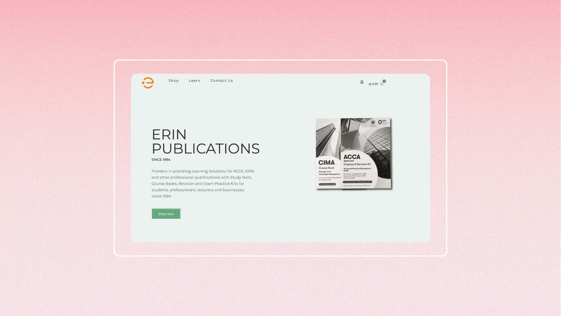 Erin Publications e-commerce website design and development and digital marketing support case study