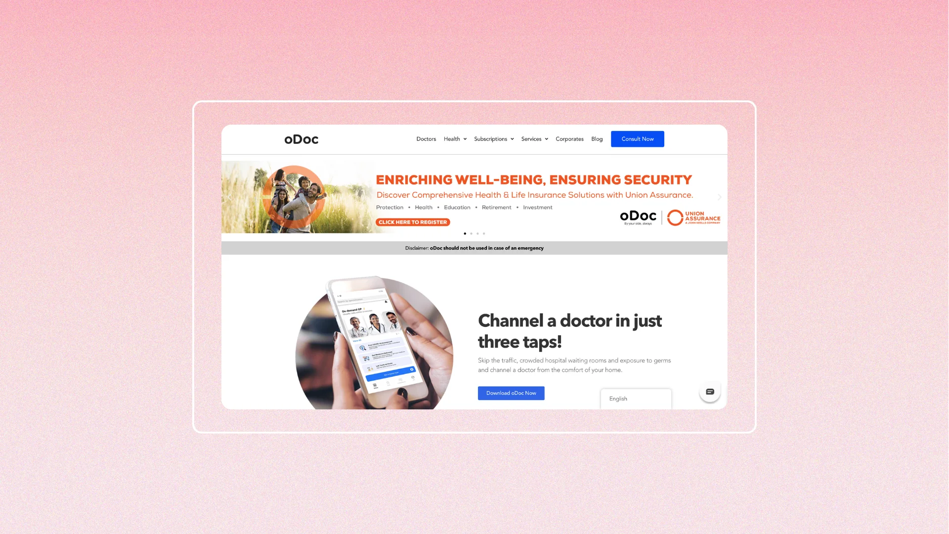 oDoc website design and development and SEO case study
